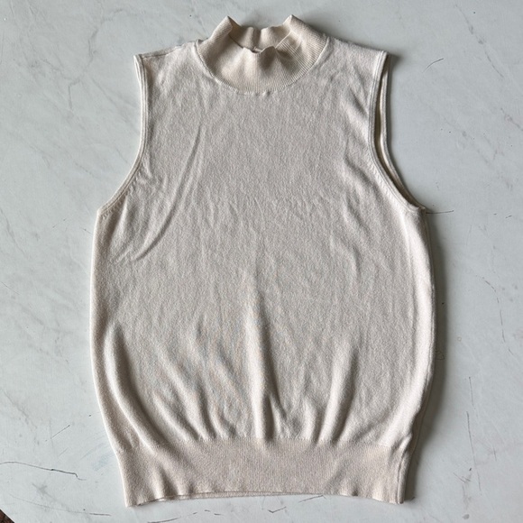 Skies Are Blue Sweaters - Skies Are Blue Ivory Sleeveless Top